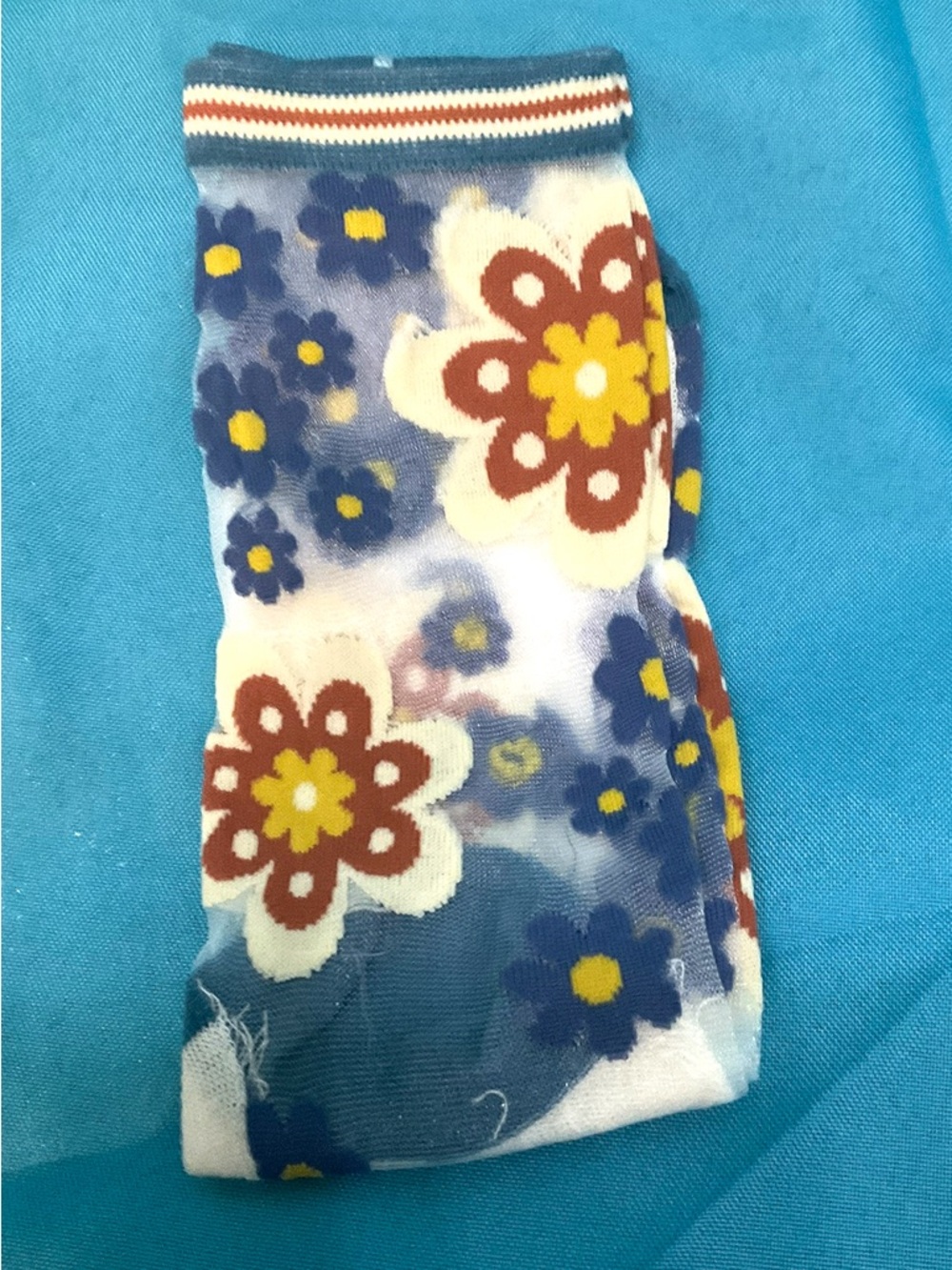 Floral & Stripe Sheer Socks - Pack of 5 NIP - Picture 7 of 7